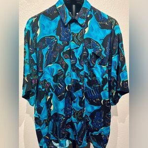 Vintage Montello Multicoloured Abstract Patterned Shirt - Size M (Men’s)